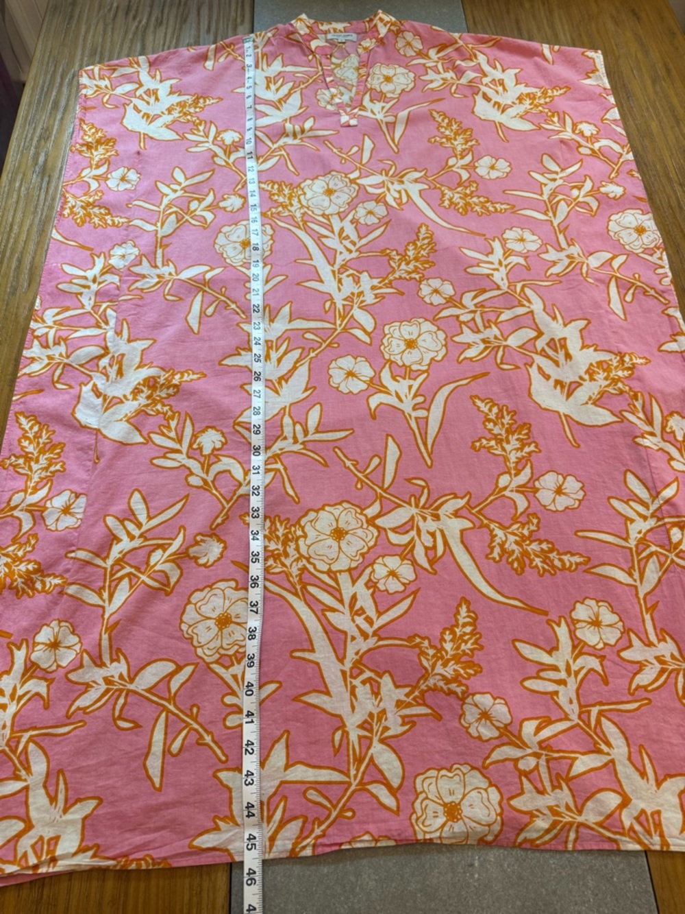Olivia James The Label Louisa Cover Up Kaftan Pink Orange Floral Small - Picture 11 of 14